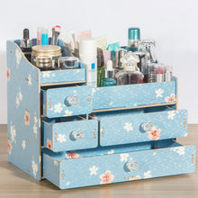 Load image into Gallery viewer, Wooden padded desktop cosmetics storage box
