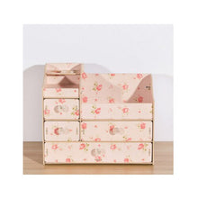 Load image into Gallery viewer, Wooden padded desktop cosmetics storage box