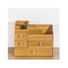 Load image into Gallery viewer, Wooden padded desktop cosmetics storage box