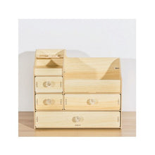 Load image into Gallery viewer, Wooden padded desktop cosmetics storage box