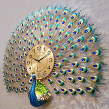 Load image into Gallery viewer, 100x85cm Large Peacock Wall Clock