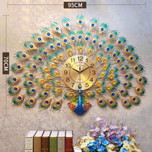 Load image into Gallery viewer, 100x85cm Large Peacock Wall Clock
