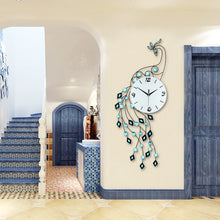 Load image into Gallery viewer, Fashion Luxury Peacock Wall Clock