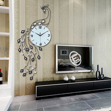 Load image into Gallery viewer, Fashion Luxury Peacock Wall Clock