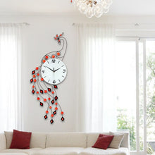 Load image into Gallery viewer, Fashion Luxury Peacock Wall Clock